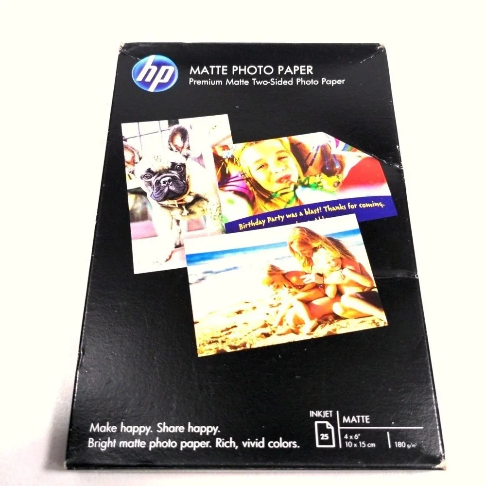 HP Premium Matte Two-Sided‎ Photo Paper 4x6 25 Sheets 180g 6QH46A Inkjet Printer